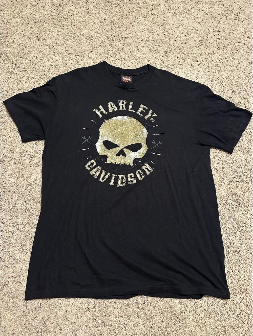 Harley-Davidson Black Skull Logo T-Shirt Size XL